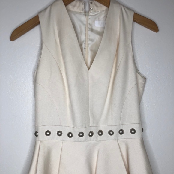 Jill Stuart Peplum Mini Dress Studded S Ivory - Picture 3 of 9